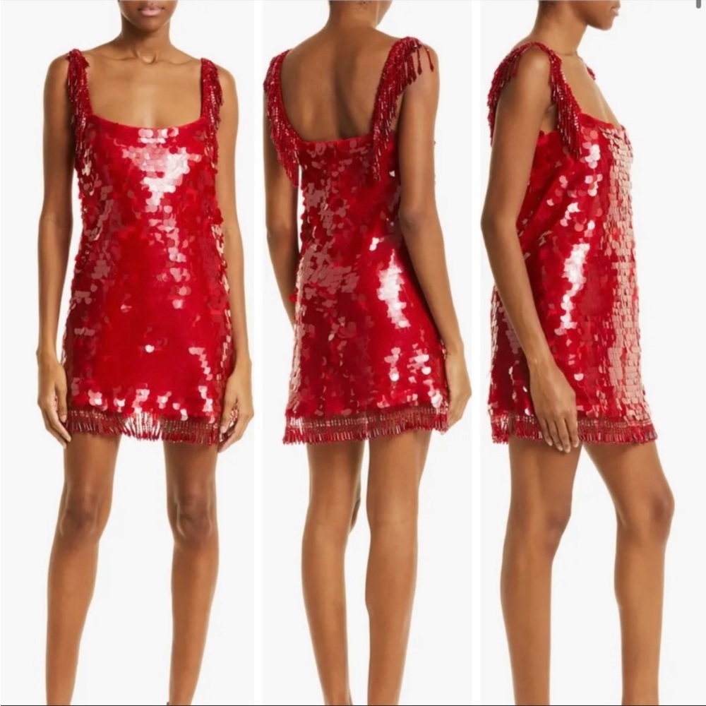 Alexis Red Zenovia Sequin Mini Dress